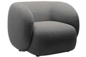 Micadoni Tmavě šedé sametové křeslo Kate