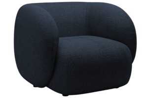 Micadoni Tmavě modré bouclé křeslo Kate