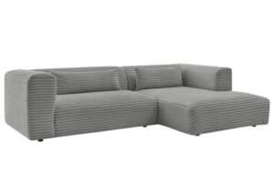 Bobochic Paris Tmavě šedá manšestrová rohová pohovka Harry 273 cm