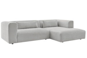 Bobochic Paris Světle šedá manšestrová rohová pohovka Harry 273 cm