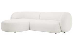 Micadoni Bílá bouclé rohová pohovka Kate 285 cm