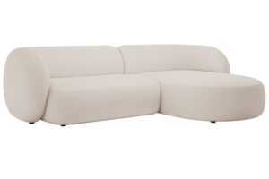 Micadoni Béžová bouclé rohová pohovka Kate 285 cm