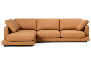 Kave Home Hnědá kožená rohová pohovka Gala 300 cm