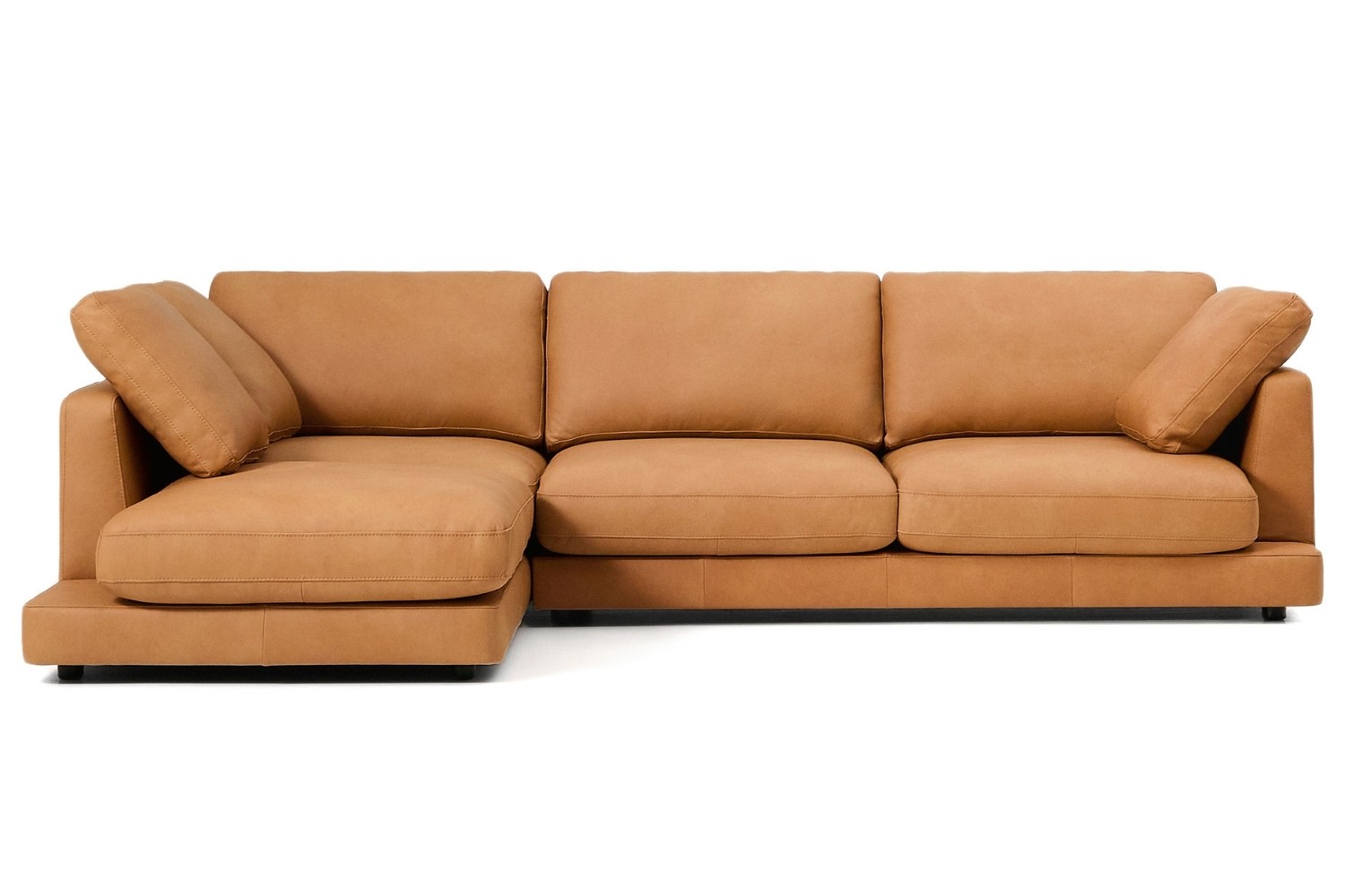 Kave Home Hnědá kožená rohová pohovka Gala 300 cm