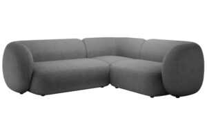 Micadoni Tmavě šedá bouclé rohová pohovka Kate 252 cm
