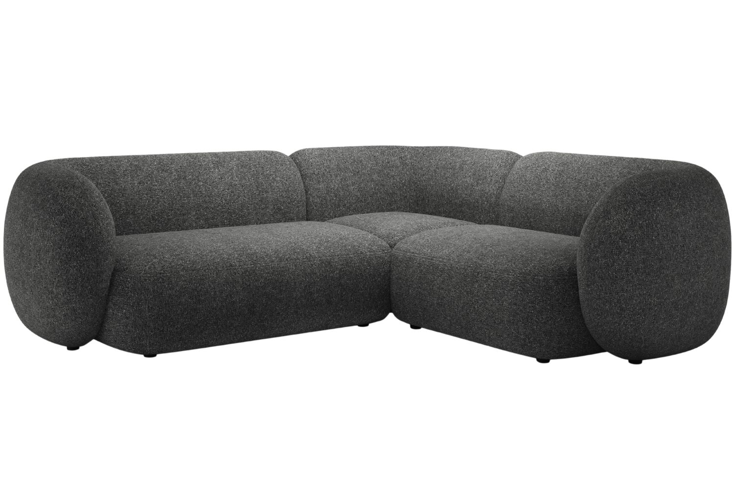Micadoni Tmavě šedá rohová pohovka Kate 252 cm