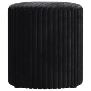 Micadoni Černý manšestrový taburet Dia 40 cm