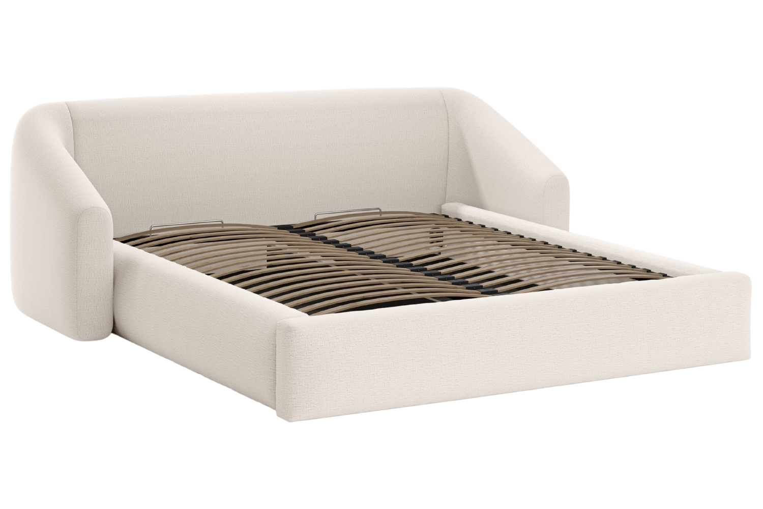 Cosmopolitan Design Světle béžová dvoulůžková postel Campi 160 x 200 cm s úložným prostorem