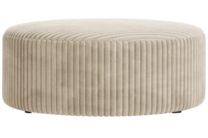 Micadoni Světle béžový manšestrový taburet Dia 90 cm