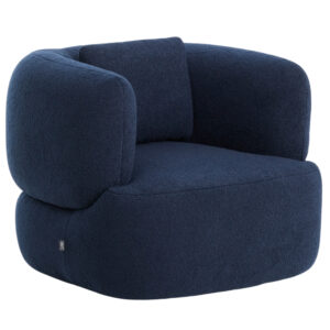 Kave Home Tmavě modré bouclé křeslo Martina