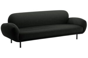 Micadoni Černá bouclé trojmístná pohovka Poppy 208 cm