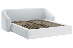 Cosmopolitan Design Světle šedá dvoulůžková postel Campi 180 x 200 cm s úložným prostorem