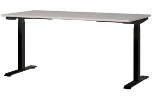 Germania Krémově bílý výškově nastavitelný pracovní stůl Mailand 160 x 80 cm s černou podnoží