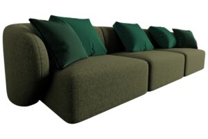 Maison Heritage Zelená trojmístná pohovka Chiara 266 cm