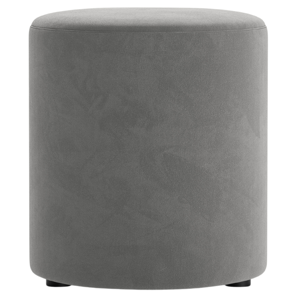 Micadoni Šedý sametový taburet Dia 40 cm