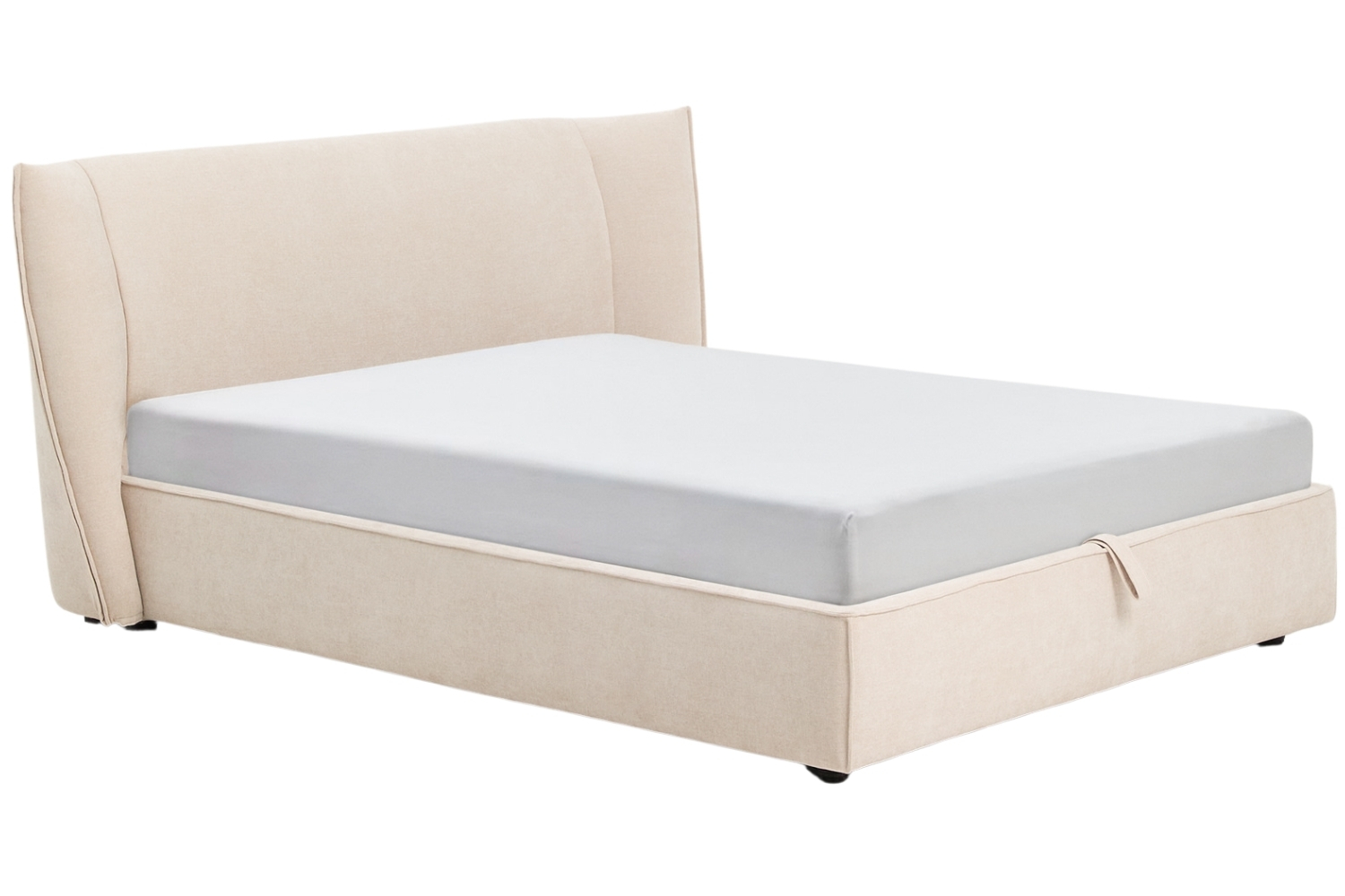 Kave Home Béžová dvoulůžková postel Arvian 180 x 200 cm s úložným prostorem