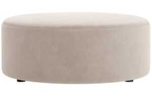 Micadoni Béžový sametový taburet Dia 90 cm