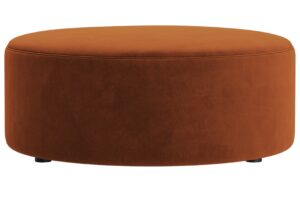 Micadoni Terakotově oranžový sametový taburet Dia 90 cm