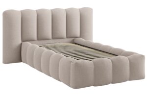 Micadoni Světle hnědá jednolůžková postel Lupine 90 x 200 cm s úložným prostorem