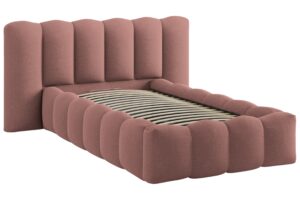 Micadoni Růžová jednolůžková postel Lupine 90 x 200 cm s úložným prostorem