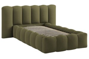 Micadoni Zelená jednolůžková postel Lupine 90 x 200 cm s úložným prostorem