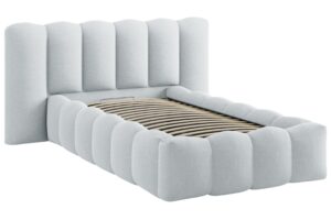 Micadoni Světle šedá jednolůžková postel Lupine 90 x 200 cm s úložným prostorem