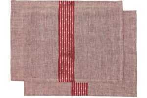 Kave Home Set dvou červených lněných prostírání Calena 35 x 50 cm