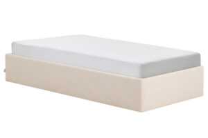 Kave Home Béžová jednolůžková postel Nelzi 90 x 200 cm s úložným prostorem
