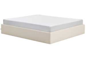 Kave Home Béžová dvoulůžková postel Nelzi 180 x 200 cm s úložným prostorem