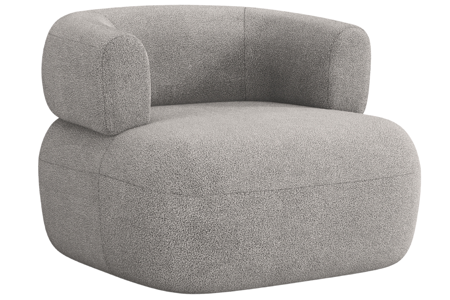 Windsor & Co Světle šedé bouclé křeslo Aldrin