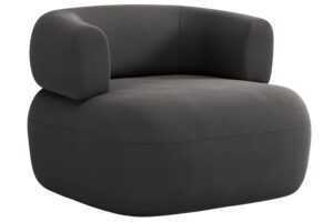 Windsor & Co Tmavě šedé sametové křeslo Aldrin