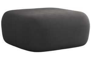 Windsor & Co Tmavě šedá sametová podnožka Aldrin 90 x 88 cm