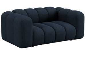 Micadoni Tmavě modrá bouclé dvoumístná pohovka Lupine 170 cm