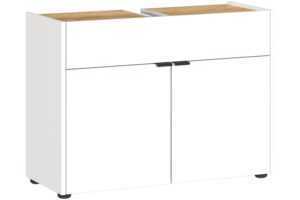 Germania Bílá umyvadlová skříňka Forano 80 x 34 cm s dubovým dekorem