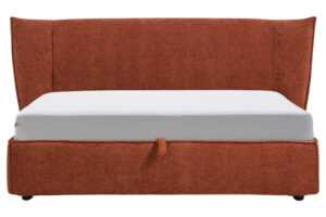 Kave Home Terakotová dvoulůžková postel Arvian 160 x 200 cm s úložným prostorem