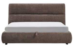 Kave Home Hnědá dvoulůžková postel Dafra 180 x 200 cm s úložným prostorem