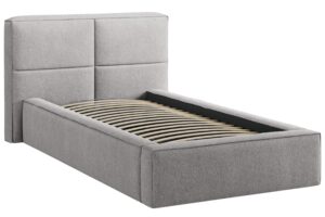 Micadoni Béžová bouclé jednolůžková postel Darren 90 x 200 cm s úložným prostorem