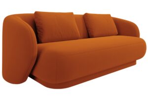 Cosmopolitan Design Terakotově oranžová sametová dvoumístná pohovka Camden 169 cm