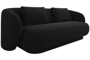 Cosmopolitan Design Černá sametová dvoumístná pohovka Camden 169 cm