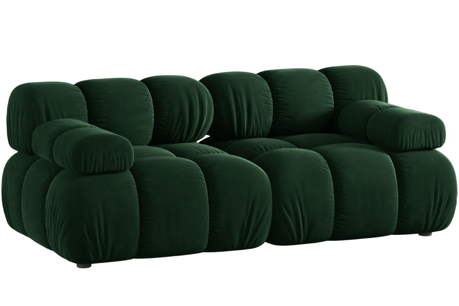 Micadoni Lahvově zelená sametová dvoumístná pohovka Bellis 188 cm