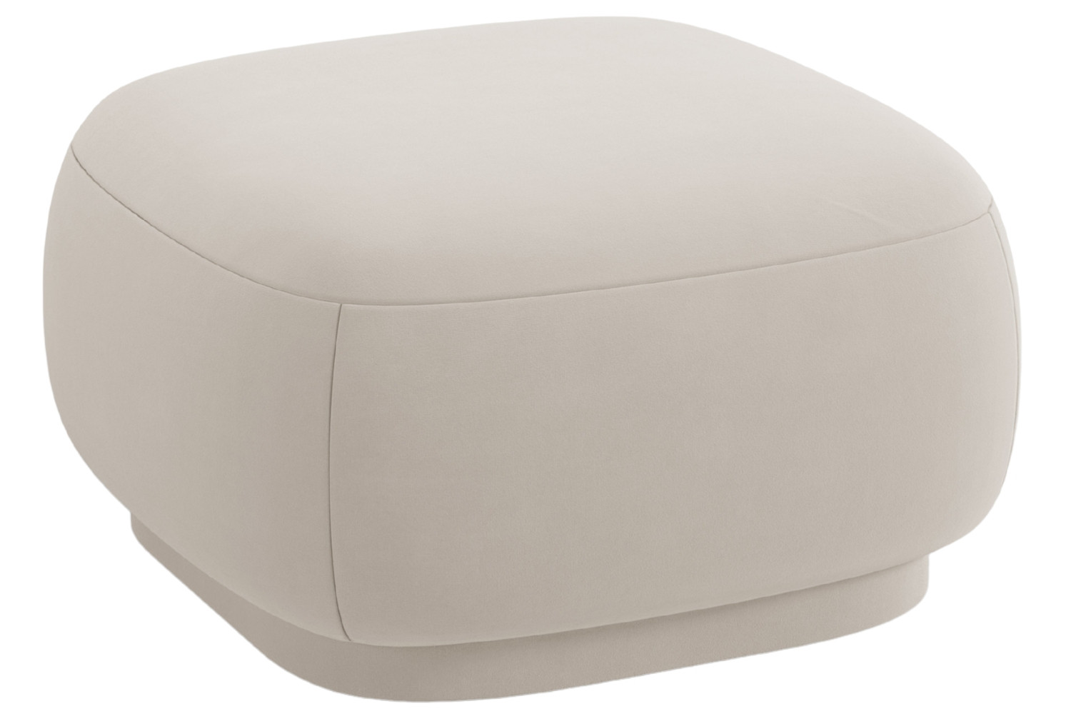 Cosmopolitan Design Krémově bílá sametová podnožka Camden 65 x 65 cm