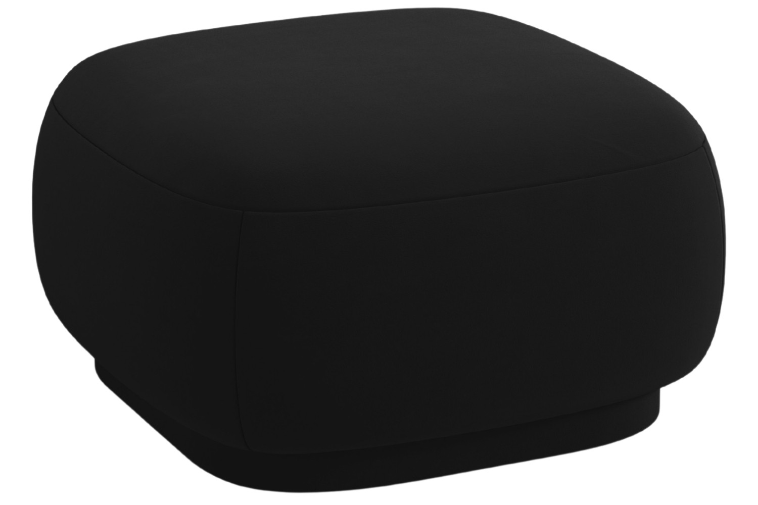 Cosmopolitan Design Černá sametová podnožka Camden 65 x 65 cm