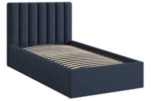 Micadoni Tmavě modrá postel Allison 90 x 200 cm s úložným prostorem