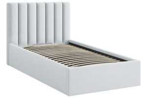 Micadoni Světle šedá postel Allison 90 x 200 cm s úložným prostorem