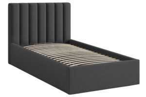 Micadoni Tmavě šedá postel Allison 90 x 200 cm s úložným prostorem