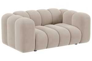 Micadoni Béžová sametová dvoumístná pohovka Lupine 170 cm