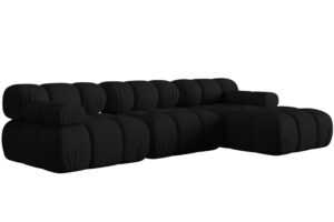 Micadoni Černá rohová pohovka Bellis 282 cm