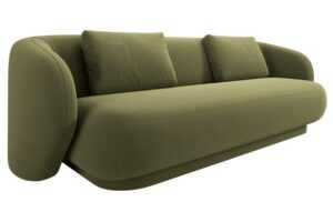 Cosmopolitan Design Zelená sametová trojmístná pohovka Camden 204 cm