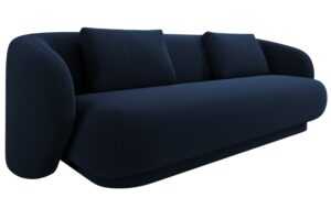 Cosmopolitan Design Tmavě modrá sametová trojmístná pohovka Camden 204 cm