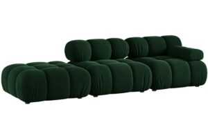 Micadoni Lahvově zelená sametová čtyřmístná pohovka Bellis 282 cm